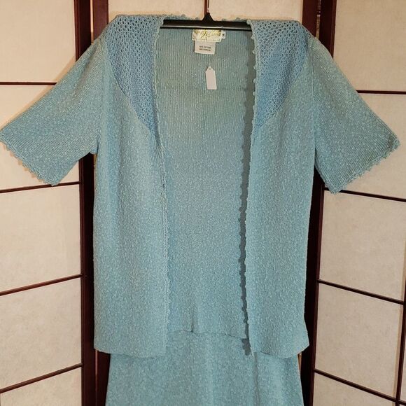 VNTG 70's DiCosta Baby Blue Sweater/Skirt Set - Picture 2 of 11